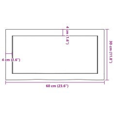 Vidaxl Kopalniški pult temno rjav 60x30x(2-6) cm obdelan trden les