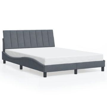 Vidaxl Posteljni okvir brez vzmetnice Hanko temno siv 140x190 cm žamet