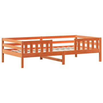Vidaxl Posteljni okvir brez vzmetnice rjava 80x200 cm trdna borovina