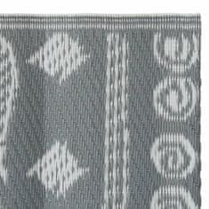 Vidaxl Zunanja preproga ARAKIL siva 80x250 cm PP