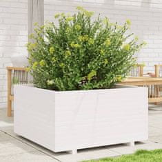 shumee Vrtno cvetlično korito belo 90x90x49.5 cm trdna borovina