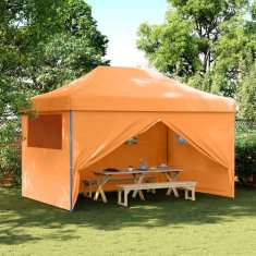 Vidaxl Zložljivi pop-up šotor za zabave 4 stranice oranžna