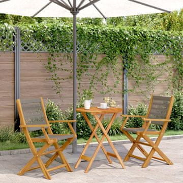 Vidaxl vidaXL 3-delni bistro set, siv polipropilen in les