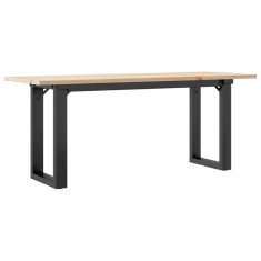 Vidaxl Klubska mizica O okvir 110x40x45 cm trdna borovina jeklo