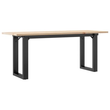 Vidaxl Klubska mizica O okvir 110x40x45 cm trdna borovina jeklo