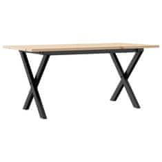 Vidaxl Klubska mizica X okvir 100x50x45 cm trdna borovina jeklo