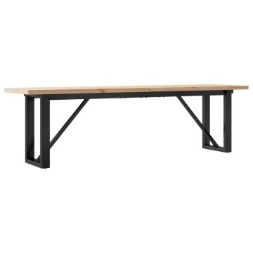 Vidaxl Klubska mizica O okvir 160x40x45,5cm trdna borovina jeklo