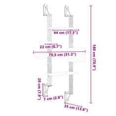 Vidaxl Stensko mačje drevo s praskalnikom temno sivo 180 cm
