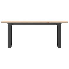Vidaxl Klubska mizica O okvir 110x40x45 cm trdna borovina jeklo