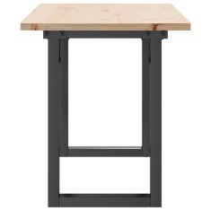 Vidaxl Klubska mizica O okvir 110x40x45 cm trdna borovina jeklo