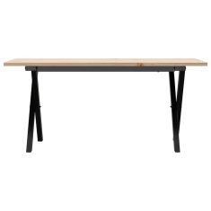 Vidaxl Klubska mizica X okvir 90x40x45 cm trdna borovina jeklo
