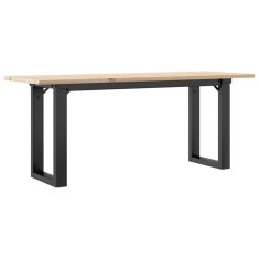 Vidaxl Klubska mizica O okvir 110x40x45 cm trdna borovina jeklo