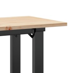 Vidaxl Klubska mizica O okvir 110x40x45 cm trdna borovina jeklo