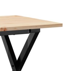 Vidaxl Klubska mizica X okvir 90x40x45 cm trdna borovina jeklo