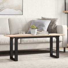 Vidaxl Klubska mizica O okvir 110x40x45 cm trdna borovina jeklo
