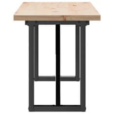 Vidaxl Klubska mizica O okvir 160x40x45,5cm trdna borovina jeklo