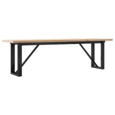 Vidaxl Klubska mizica O okvir 160x40x45,5cm trdna borovina jeklo