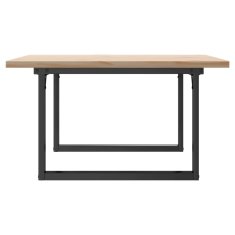 Vidaxl Klubska mizica O okvir 80x80x45,5 cm trdna borovina jeklo