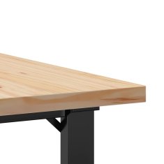Vidaxl Klubska mizica O okvir 80x80x45,5 cm trdna borovina jeklo