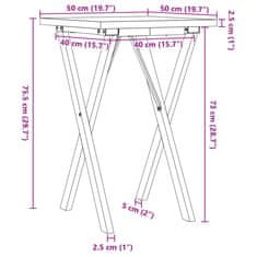 Vidaxl vidaXL Jedilna miza z nogami v obliki črke X 50x50x75,5 cm