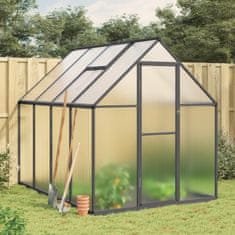 shumee Rastlinjak z okvirjem antracit 224x169x195 cm aluminij