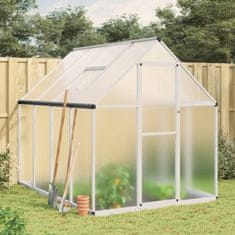 shumee Rastlinjak z okvirjem srebrn 224x169x195 cm aluminij
