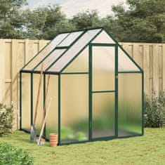 shumee Rastlinjak z okvirjem zelen 169x169x195 cm aluminij