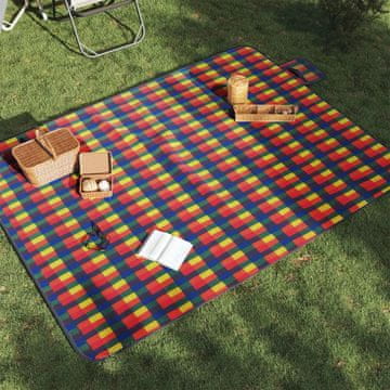 Vidaxl vidaXL Zložljiva odeja za piknik večbarvna karo 200x150 cm