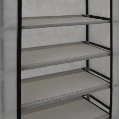 Vidaxl Omarica za čevlje s pokrivalom blago 58x28x106 cm siva