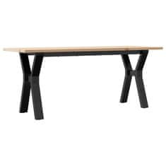 Vidaxl Klubska mizica Y okvir 110x40x45 cm trdna borovina jeklo