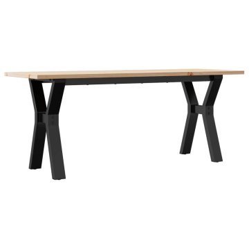 Vidaxl Klubska mizica Y okvir 110x40x45 cm trdna borovina jeklo