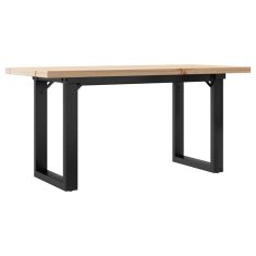 Vidaxl Klubska mizica O okvir 100x50x45,5cm trdna borovina jeklo