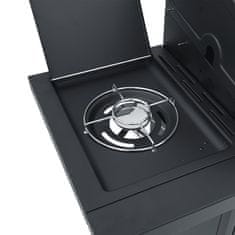 Vidaxl Plinski žar s 5 gorilniki črno prašno lakirano jeklo