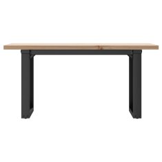Vidaxl Klubska mizica O okvir 100x50x45,5cm trdna borovina jeklo