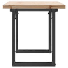 Vidaxl Klubska mizica O okvir 100x50x45,5cm trdna borovina jeklo