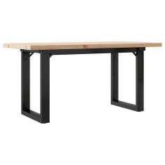 Vidaxl Klubska mizica O okvir 100x50x45,5cm trdna borovina jeklo