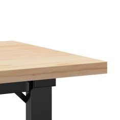 Vidaxl Klubska mizica O okvir 100x50x45,5cm trdna borovina jeklo