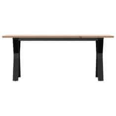 Vidaxl Klubska mizica Y okvir 110x40x45 cm trdna borovina jeklo