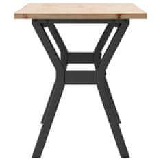 Vidaxl Klubska mizica Y okvir 110x40x45 cm trdna borovina jeklo
