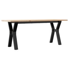Vidaxl Klubska mizica Y okvir 110x40x45 cm trdna borovina jeklo