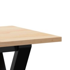 Vidaxl Klubska mizica Y okvir 110x40x45 cm trdna borovina jeklo