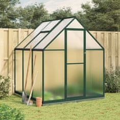 shumee Rastlinjak z okvirjem zelen 169x169x202 cm aluminij