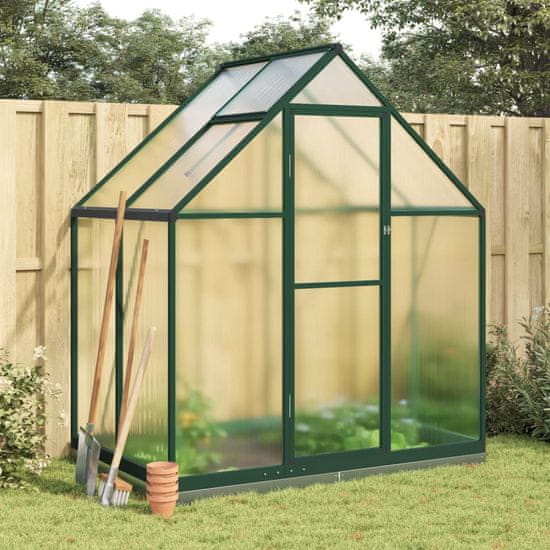 shumee Rastlinjak z okvirjem zelen 169x114x202 cm aluminij