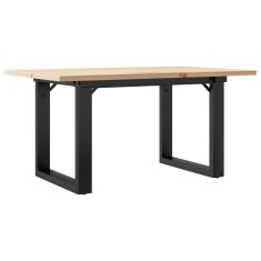 Vidaxl Klubska mizica O okvir 80x50x40 cm trdna borovina jeklo