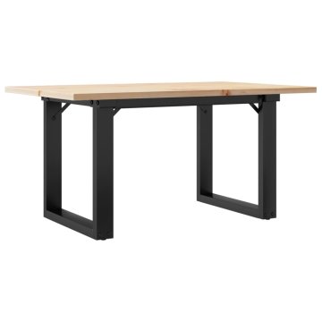 Vidaxl Klubska mizica O okvir 80x50x40 cm trdna borovina jeklo