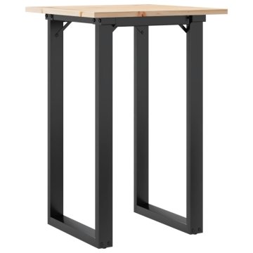 Vidaxl Jedilna miza O okvir 50x50x75 cm trdna borovina jeklo