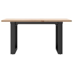 Vidaxl Klubska mizica O okvir 80x50x40 cm trdna borovina jeklo