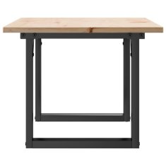 Vidaxl Klubska mizica O okvir 80x50x40 cm trdna borovina jeklo
