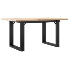 Vidaxl Klubska mizica O okvir 80x50x40 cm trdna borovina jeklo