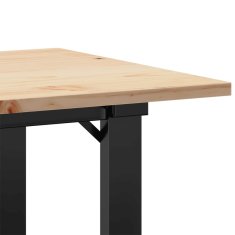 Vidaxl Klubska mizica O okvir 80x50x40 cm trdna borovina jeklo